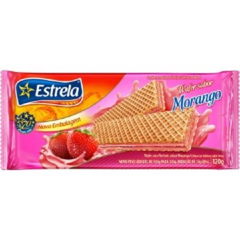 WAFER ESTRELA 98G MORANGO