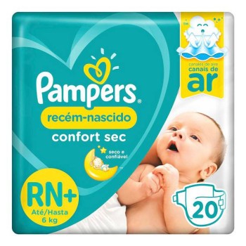 FRALDA PAMPERS CONFORT SEC RN 20UN