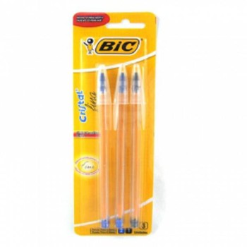 CANETA BIC CRISTAL FINA AZ+PTA C/3